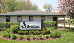 Woodland Animal Hospital building and sign on Grand River Ave.
